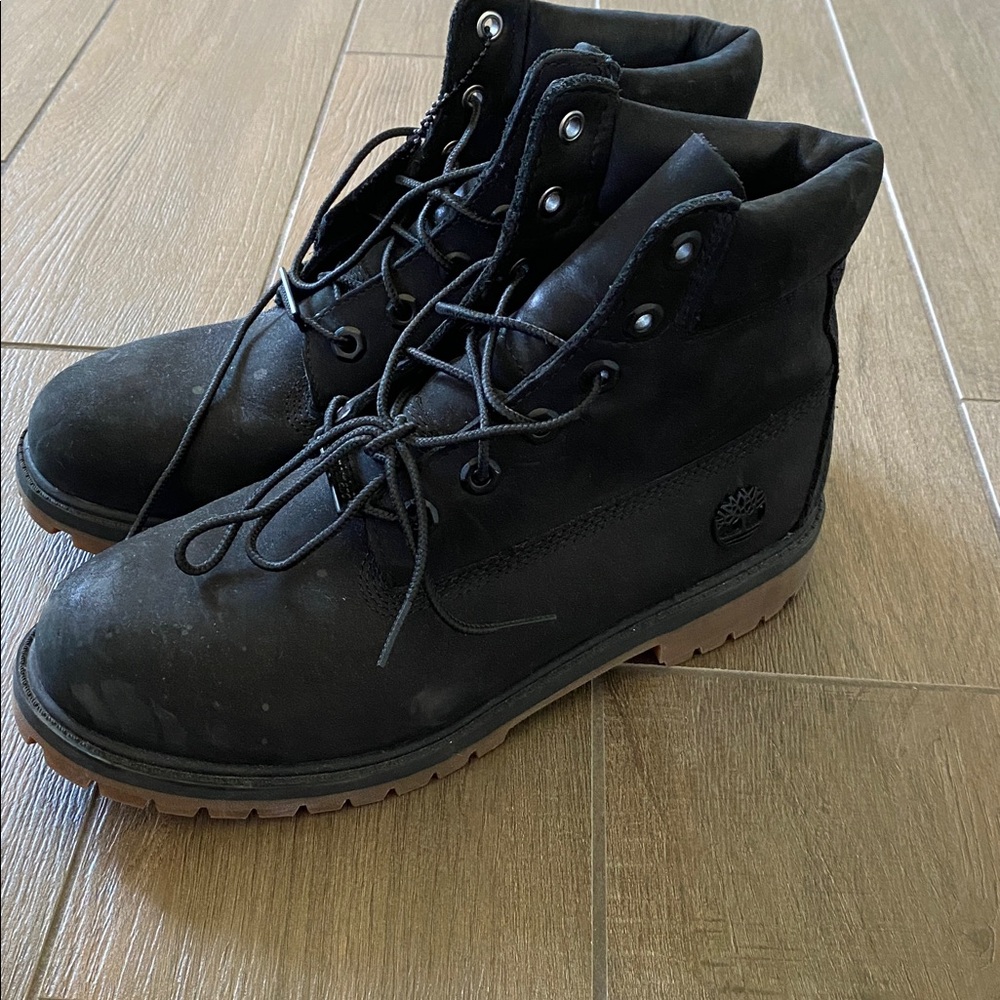 Timberland Black and Brown Lace-Up Boots